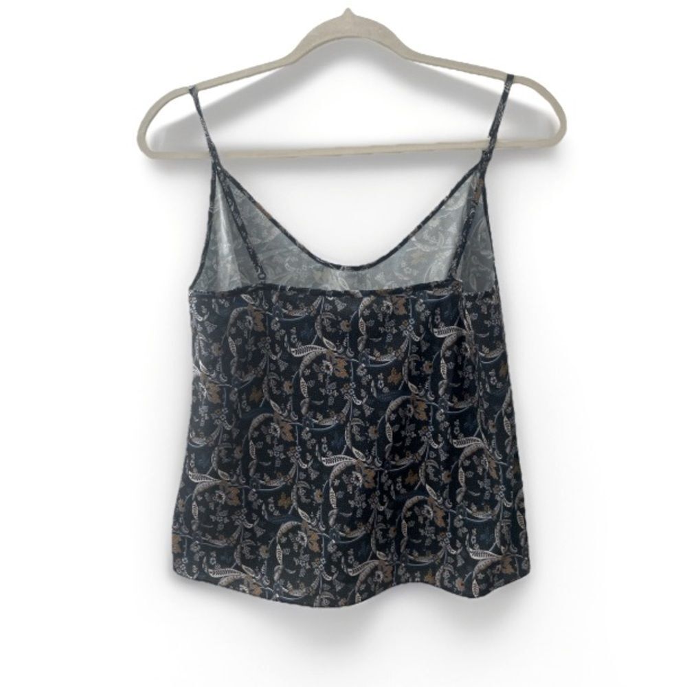 Veronica Beard Silk Dark Teal Floral Camisole Women’s Large Cami Top Fairy Boho - Picture 8 of 11